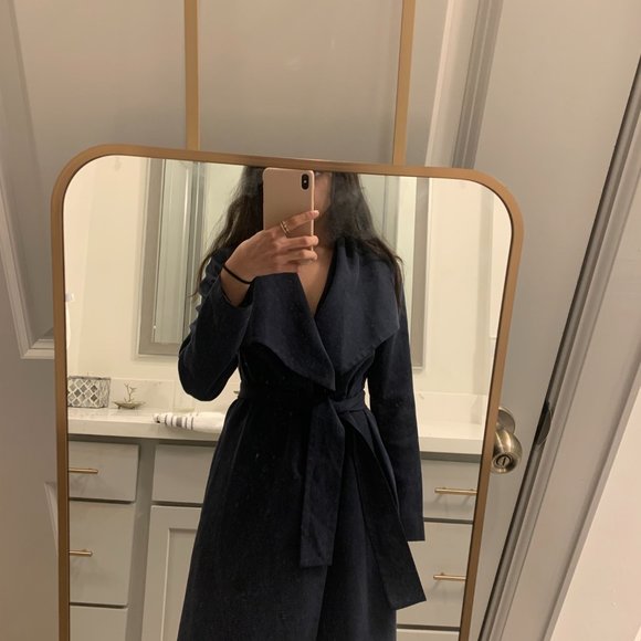 Club Monaco Navy Trench Coat - Picture 2 of 4